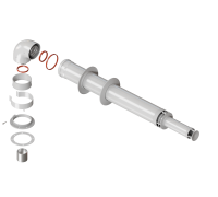 Коаксиальный дымоход KTL-01-075 (60/100) L=1000 мм с наконечником (антилед)
